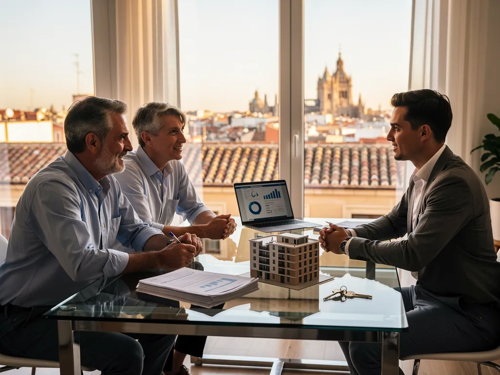 Propietarios de inmuebles en Madrid: estrategias para garantizar tu renta sin riesgos illustration 3, photorealistic