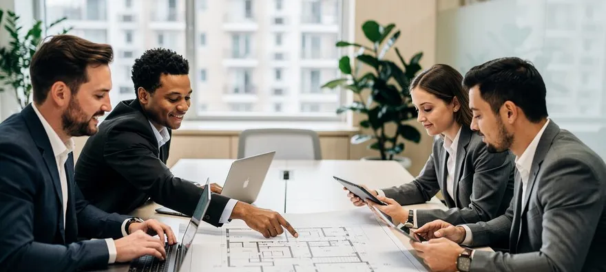 professional property management team at work
