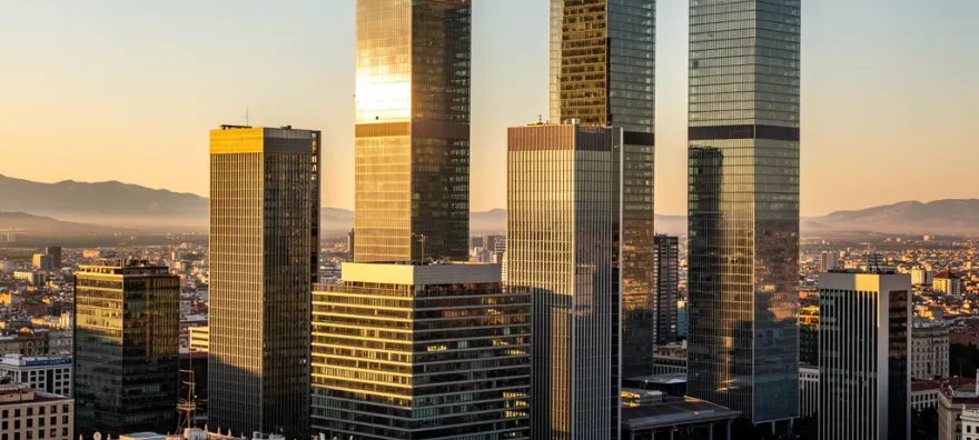 Vista del horizonte de Madrid con edificios modernos